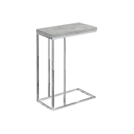 Accent Table - Grey Cement With Chrome Metal